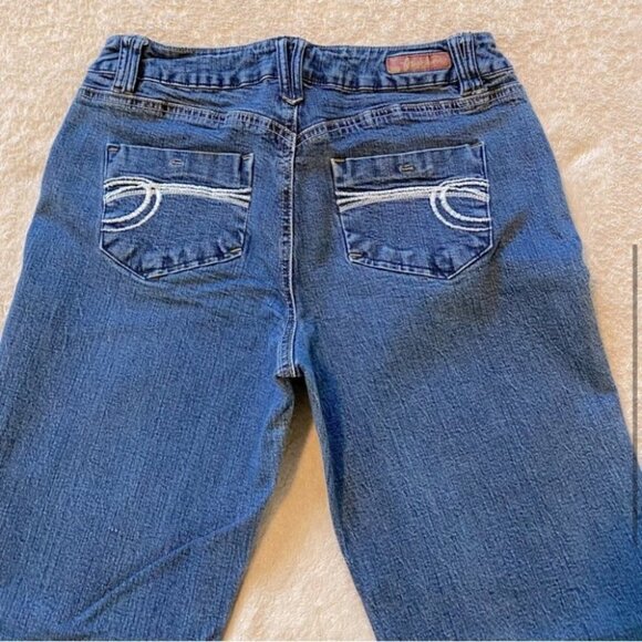 Vintage Foxy Jeans Med Wash Flare Y2K Mid Rise 8 - Picture 3 of 10